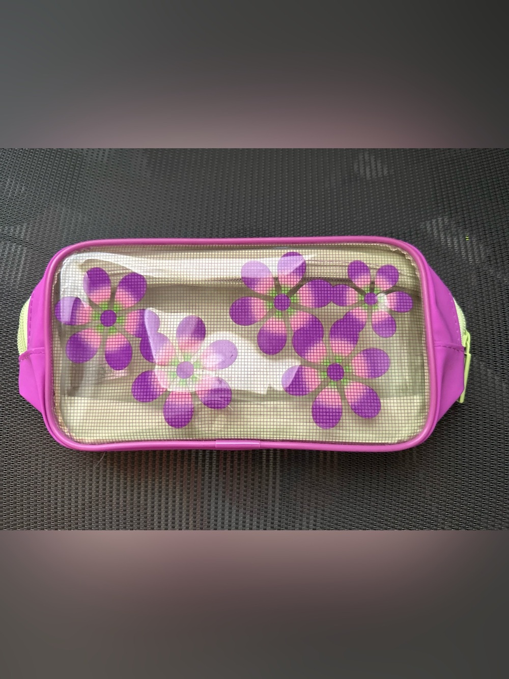 Vintage Y2K Clinique Floral Clear Cosmetic Travel Pouch